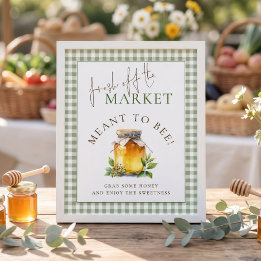 Gingham Market Meant to Bee Sign Bridal Shower