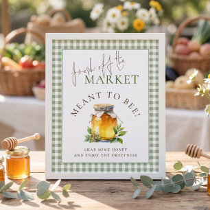 Gingham Market Meant to Bee Sign Bridal Shower