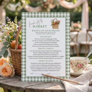 Gingham Market What’s on Phone Bridal Shower card