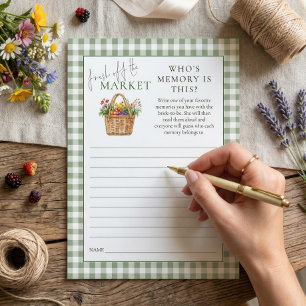 Gingham Market Who’s Memory Bridal Shower card