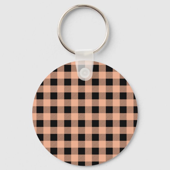 Gingham Melon and Black Key Ring (Front)