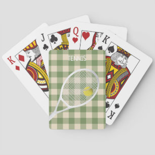 Gingham Modern Tennis Ball White Racket Playing Cards