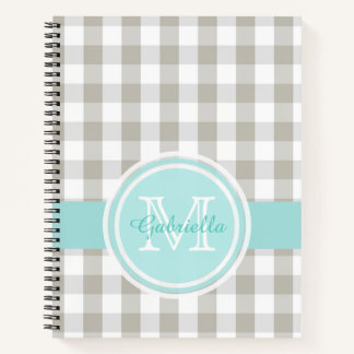 Gingham Monogram  Notebook