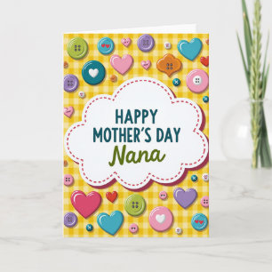 Gingham Mothers Day Nana Card