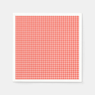 Gingham-Orange-Paper Napkins
