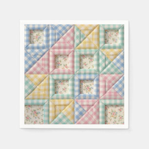 Gingham Patchwork Quilt Pattern Napkin