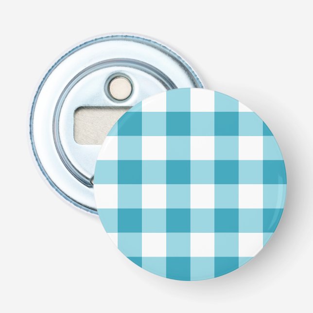 Gingham Pattern  Bottle Opener (Front)