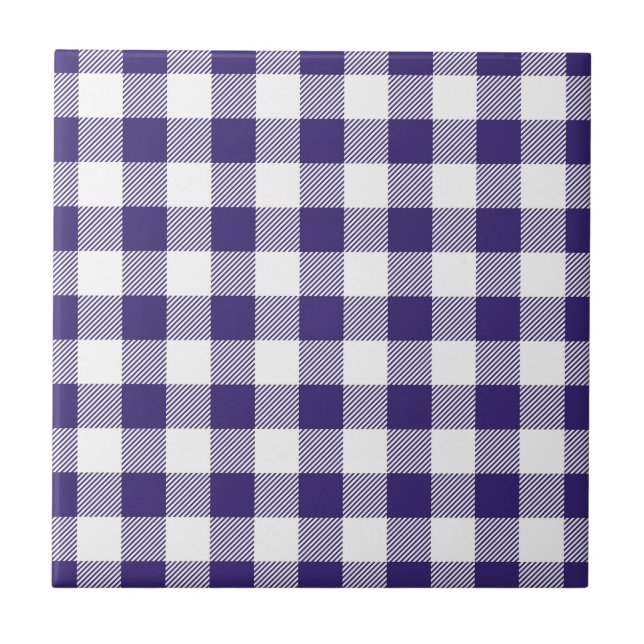 Gingham Pattern Ceramic Tile (Front)