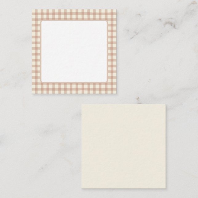 Gingham Pattern Flat Card (Front/Back)