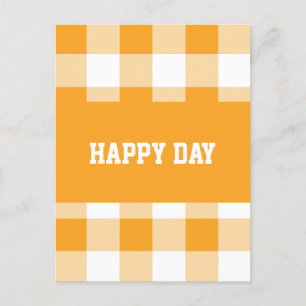 Gingham Pattern Happy Day Postcard