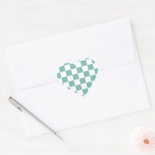 Gingham Pattern Heart Sticker