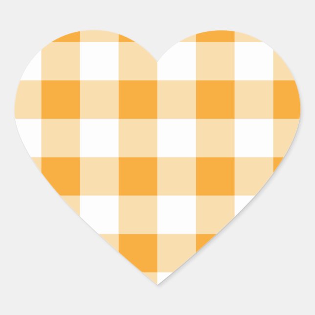 Gingham Pattern Heart Sticker (Front)