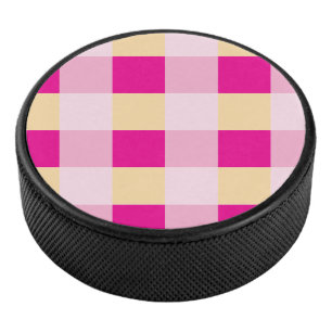 Gingham Pattern Hockey Puck