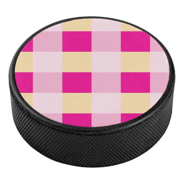 Gingham Pattern  Hockey Puck (3/4)