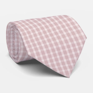 Gingham Pattern In Ballerina Preppy Pink Colours Tie