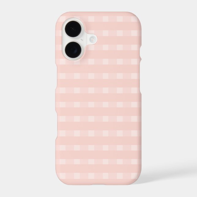Gingham Pattern In Blush Pink And Pastel Peach (Back)