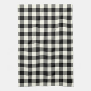 Gingham Pattern Kitchen Towel in Black and White