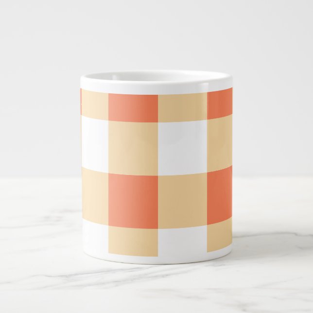 Gingham Pattern Large Coffee Mug (Front)