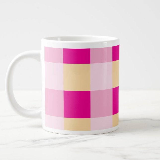 Gingham Pattern  Large Coffee Mug (Left)