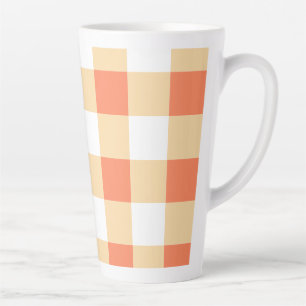 Gingham Pattern Latte Mug