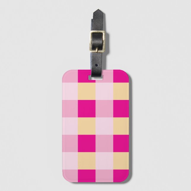 Gingham Pattern  Luggage Tag (Front Vertical)