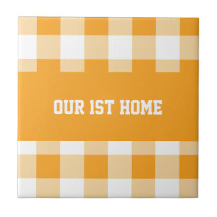 Gingham Pattern Our 1st Home Ceramic Tile