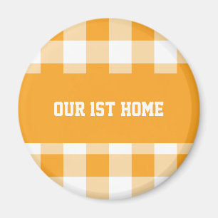 Gingham Pattern Our 1st Home Magnet