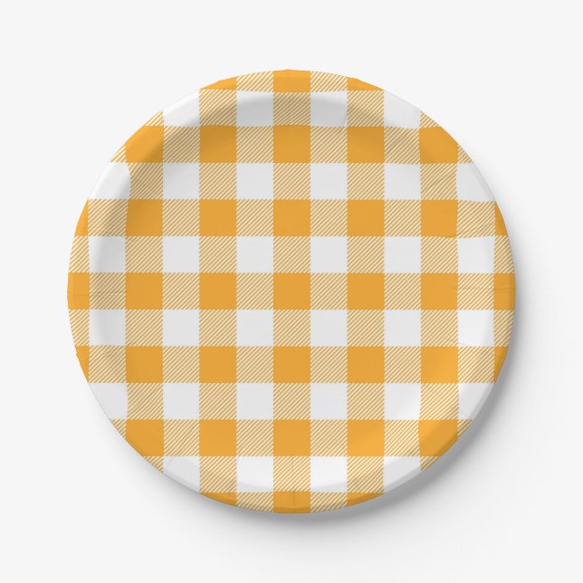 Gingham Pattern Paper Plate (Front)