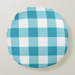 Gingham Pattern  Round Cushion