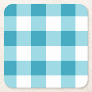 Gingham Pattern  Square Paper Coaster