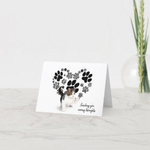 Gingham Pawprint Heart for Loss of Pet Cat Card
