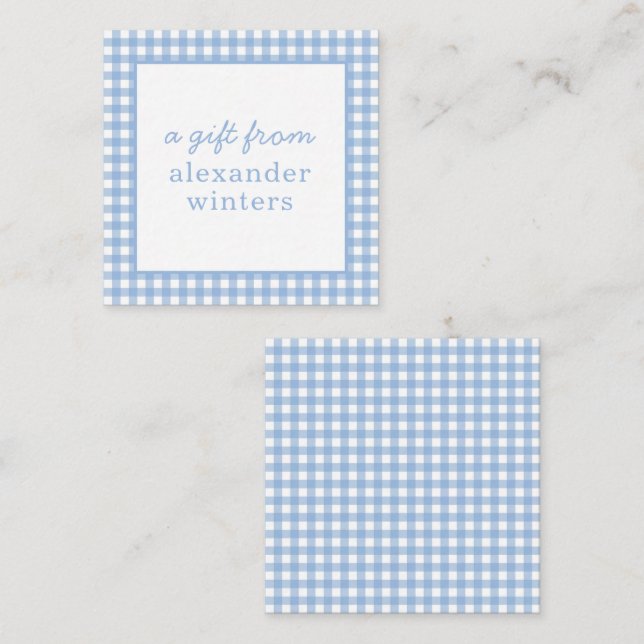 Gingham Personalised Gift Enclosure Cards (Front/Back)