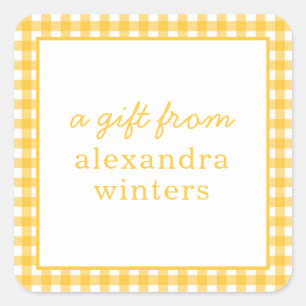 Gingham Personalised Gift Stickers