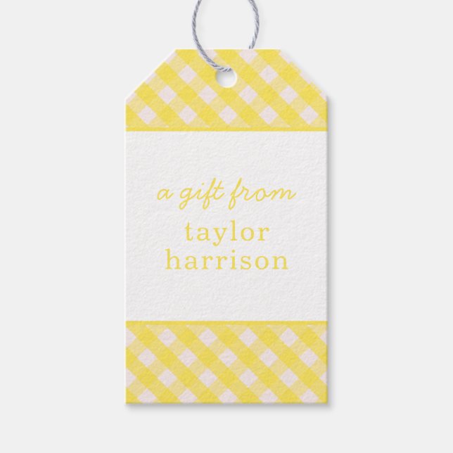 Gingham Personalised Gift Tags (Front)
