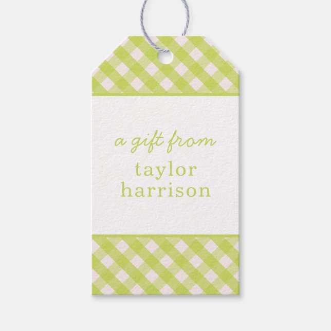 Gingham Personalised Gift Tags (Front)