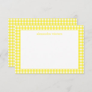 Gingham Personalised Note Cards
