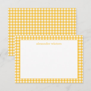 Gingham Personalised Note Cards