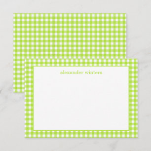 Gingham Personalised Note Cards
