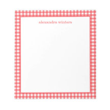 Gingham Personalised Notepad