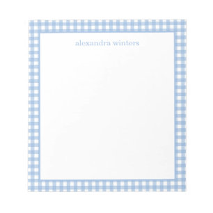 Gingham Personalized Notepad