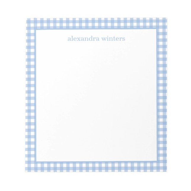 Gingham Personalized Notepad (Front)