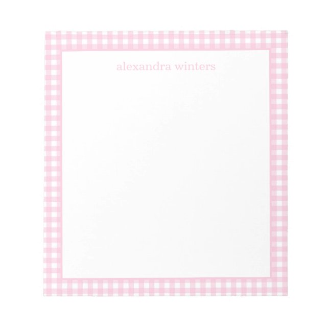 Gingham Personalized Notepad (Front)