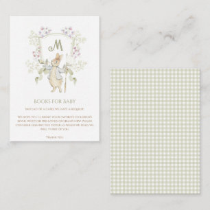 Gingham Peter the Rabbit Baby Shower Book Request Enclosure Card