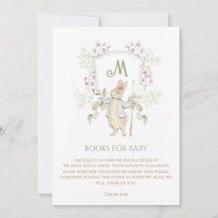 Gingham Peter the Rabbit Baby Shower Book Request Invitation