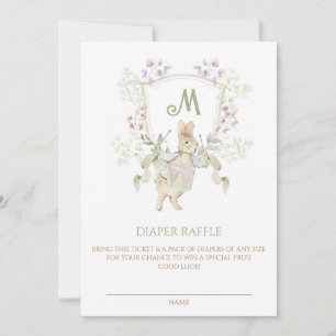 Gingham Peter the Rabbit Baby Shower Diaper Raffle Invitation