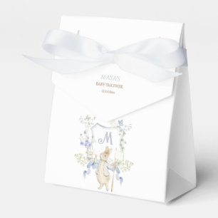 Gingham Peter the Rabbit Blue Monogram Baby Shower Favour Box