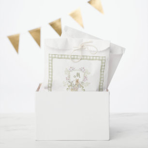 Gingham Peter the Rabbit Monogram Baby Shower Favour Bag