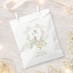 Gingham Peter the Rabbit Monogram Baby Shower Favour Bag