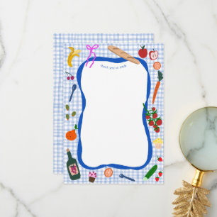 Gingham Picnic Modern Cute CUSTOM BIRTHDAY Thank You Card