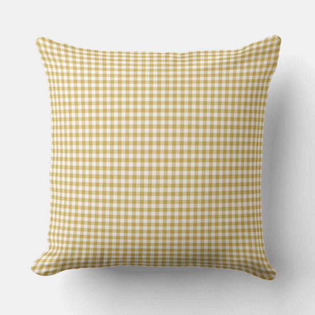 Gingham Pillow in Bamboo Yellow (Front)